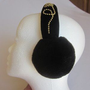 real blk SHEARED MINK earmuffs Mitchie's Matchings